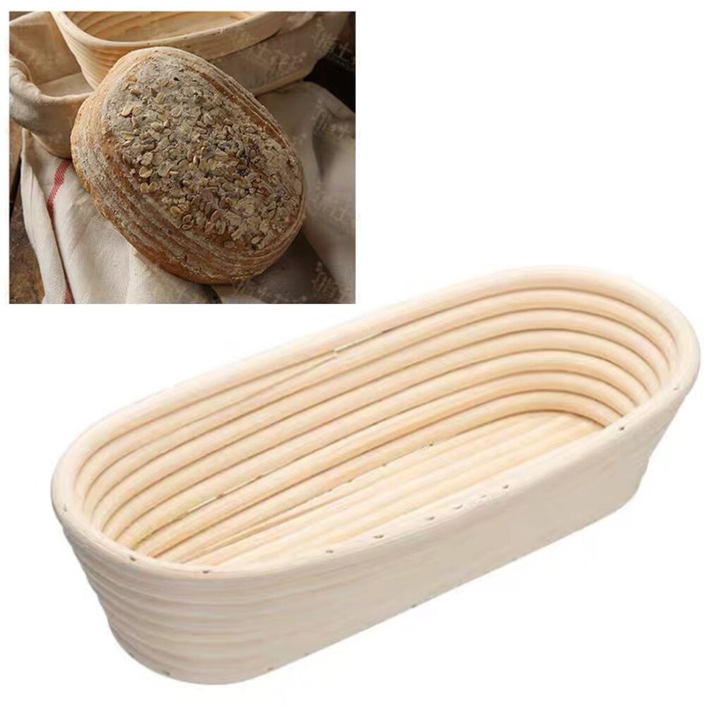 Round Rattan Dough Basket with Cloth Cover Bread Proofing Proving Baskets Bread Baguette Dough Baskets Storage Container