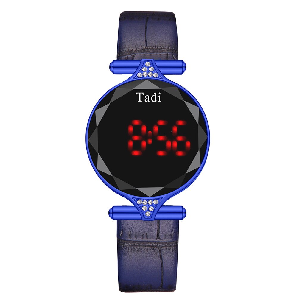 Dames Horloge Riem Horloge Digitale Horloge Led Display Horloges Voor Vrouwen Vrouwelijke Klok Elektronische Horloges Heren: Blue