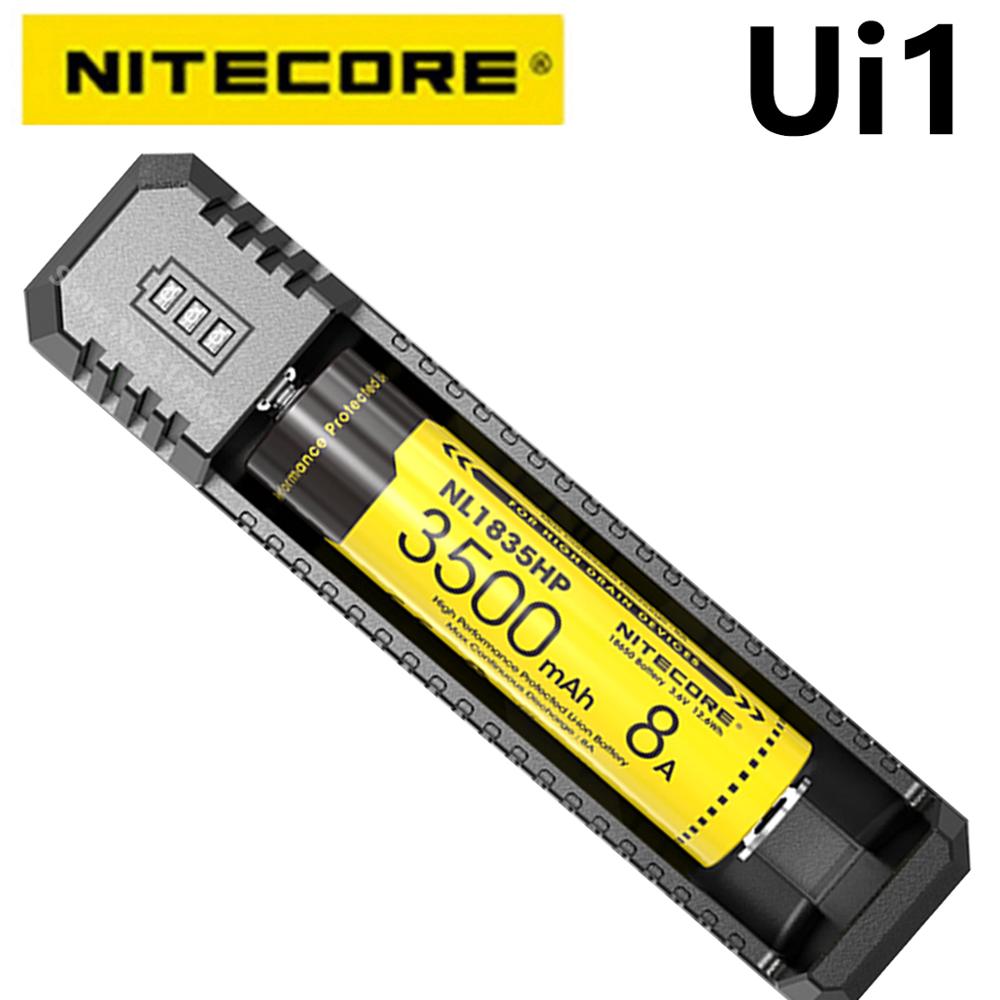 Originele Nitecore UI1 Draagbare Usb Li-Ion Battery Charger Dc 5V/1A 5W Compatibel Met 18650 21700 26650 batterij Oplader