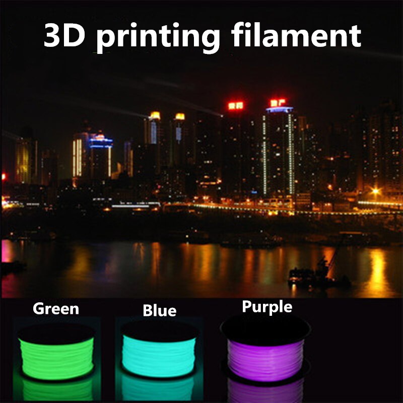 Pla filament 3d print glødende i mørket 1.75mm lysende 1kg materialer lilla violet bestsellere printer printer