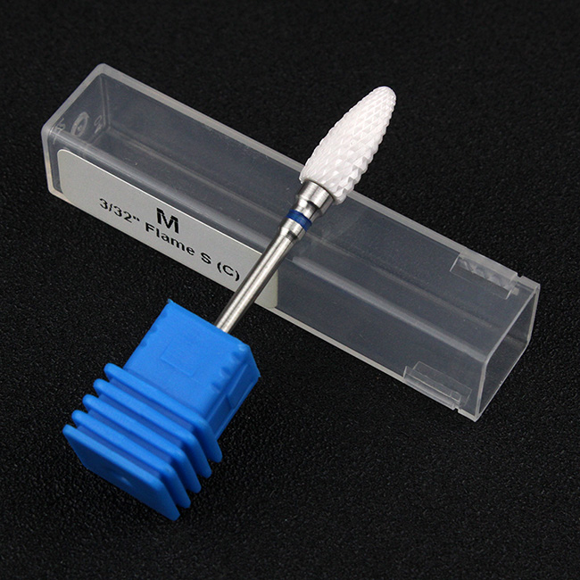 Tignish 1 Uds 3/32 ''broca de clavo de cerámica forma de llama UV Gel polaco quitar taladro eléctrico manicura pedicura herramientas de archivo: M