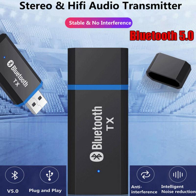 Bluetooth 5.0 + Edr Audio Zender Voor Tv Pc Driver-Gratis Usb Audio Dongle Zender 3.5Mm Jack Aux stereo Draadloze Adapter