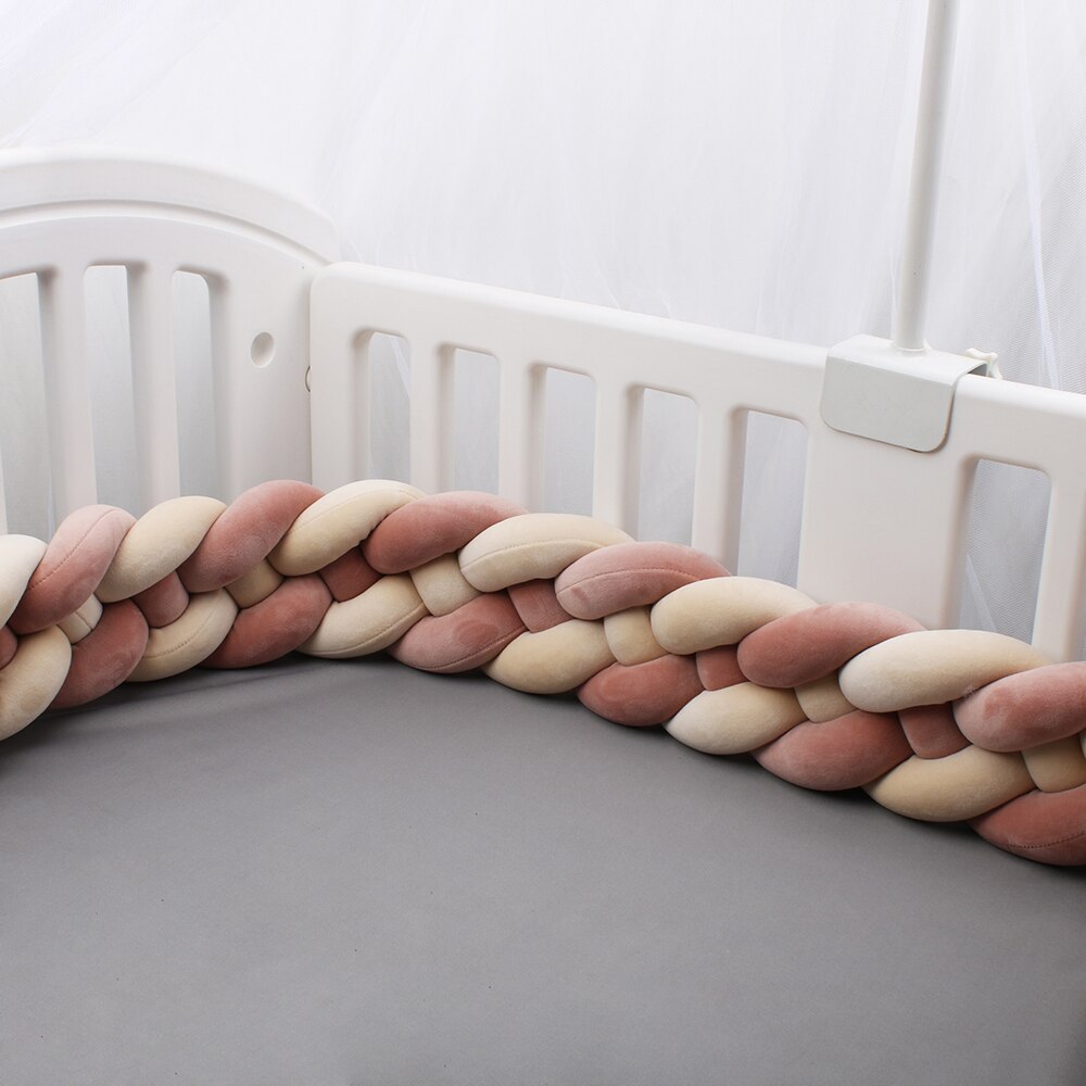 2022 Color Baby Braided Crib Bumper 4 Knotted: 100 cm(39.3inch)