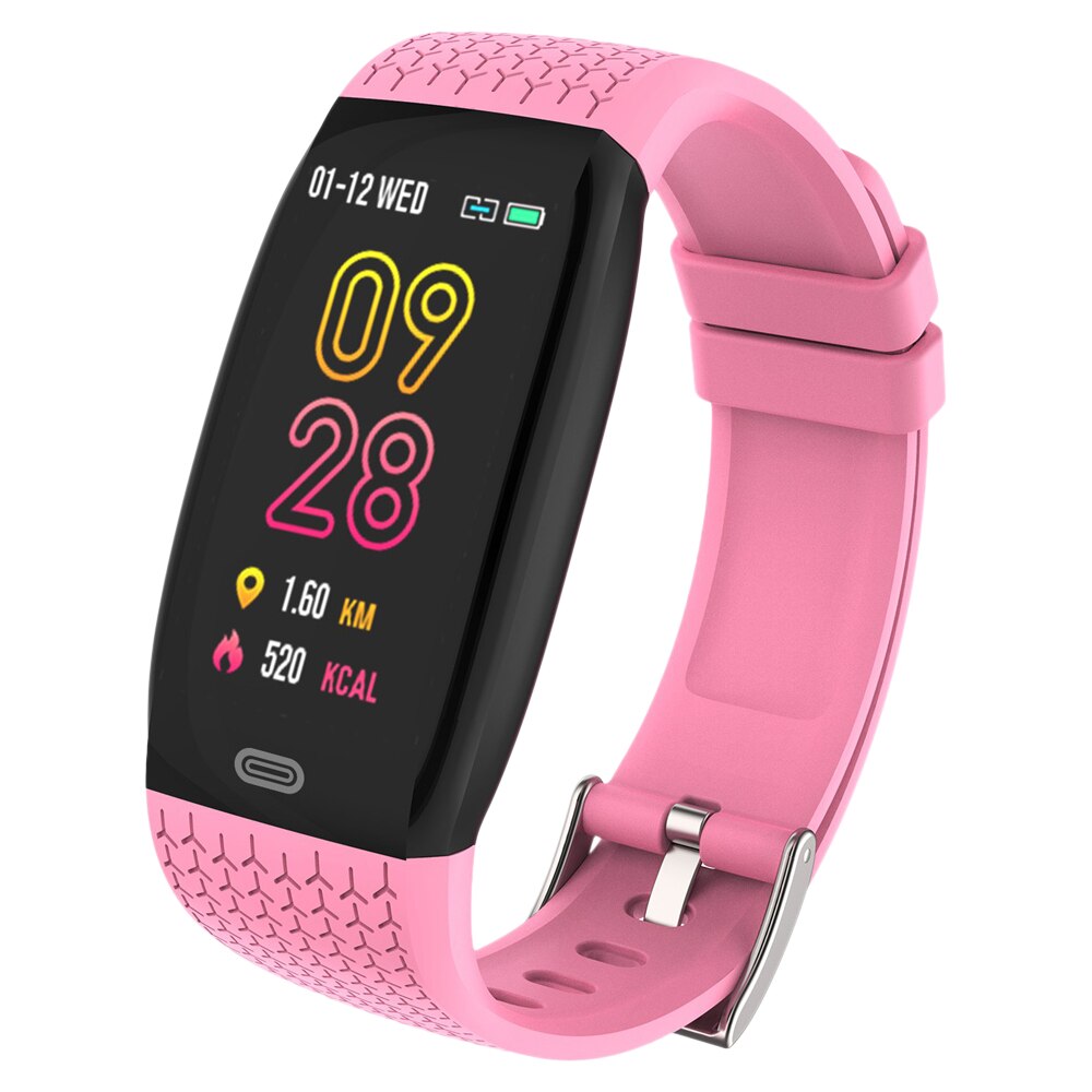 Smart Polsband Fitness Armband Bloeddruk Meting Smart Armband Hartslag Waterdicht Stappenteller Smart Band Horloge: Roze