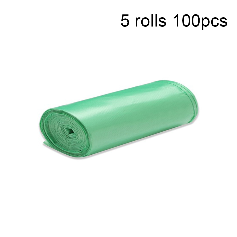 5 Rolls 100pcs Disposable Garbage Bag Kitchen Rubbish Bags Plastic Garbage Bag Kitchen Waste Bag Plastic Trash Bag Kitchen Tools: Green Vest