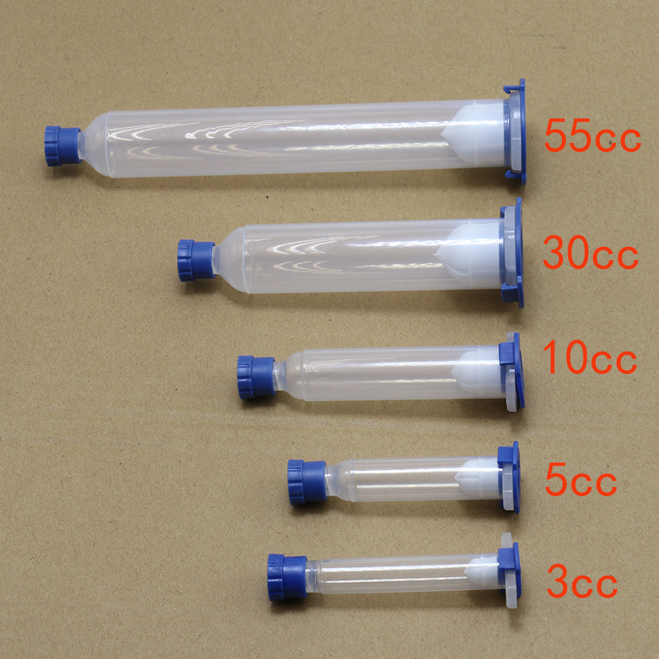 EFD 3CC 5CC 10CC 30CC 50CC Red Transparent Black Dispens Plastic Industrial Syringe Barrel Liquid Dispenser Adhesive Container