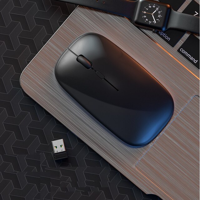 Pink Gaming Mouse, USB Optical Wireless Mouse LED Computer Gamer Mouse Silent Rechargeable Desktop Laptop Mechanical Game Mouse: wireless charging-B