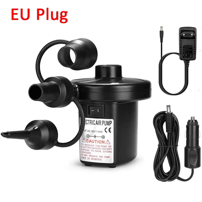 mini oppblåsbar pumpe elektrisk luftpute campingpumpe bærbar hurtigfyllende madrass svømmebasseng luftfyllingsblåser injektor: Hvit