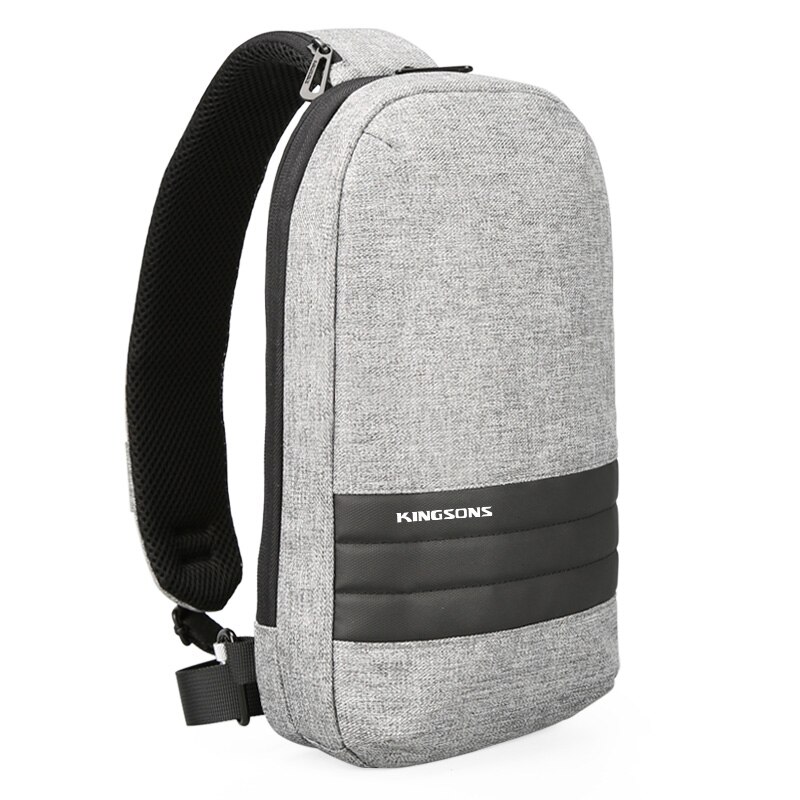 Kingsons-Bolso de pecho de un solo hombro, cruzado, informal, pequeño, para viaje corto: Gris claro