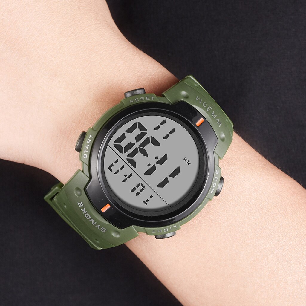 SYNOKE männer Uhren Große Zifferblatt Wasserdichte LED Alarm Uhr Sport Uhr Herren Digitale Armbanduhr Relogio Masculino Uhr Männer
