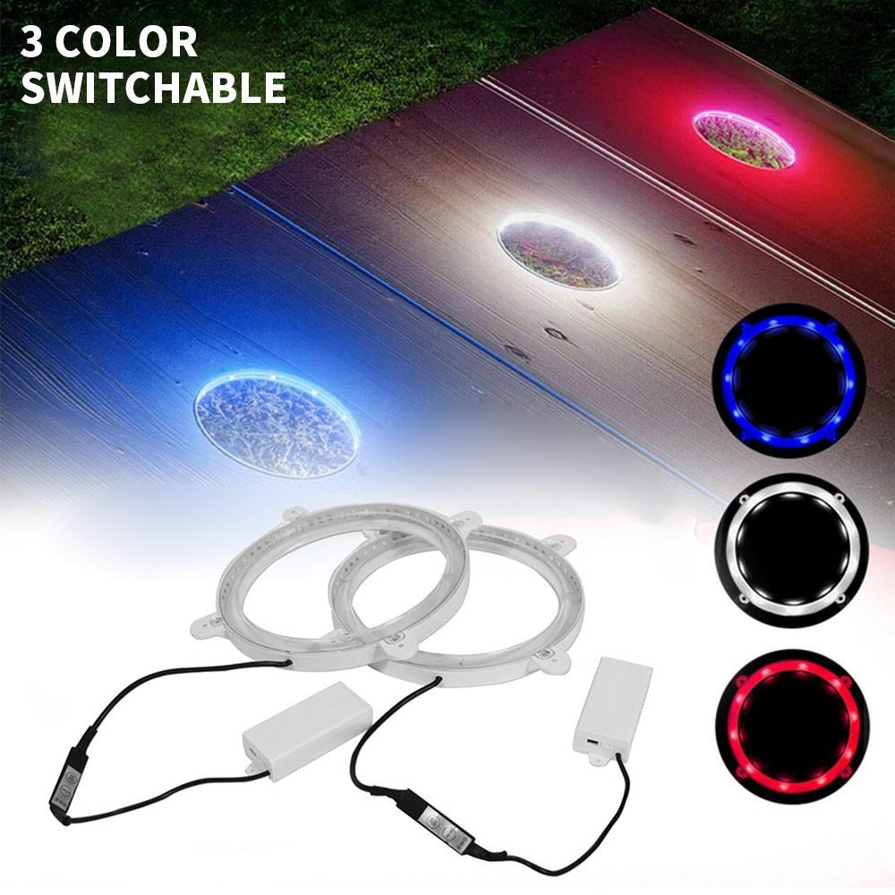 Voltage 5V Draagbare Dimbare Universele Cornhole Lights Night Lights Zandzakken Cornhole Spel Nachtlampje Led Ring Licht: 3 color