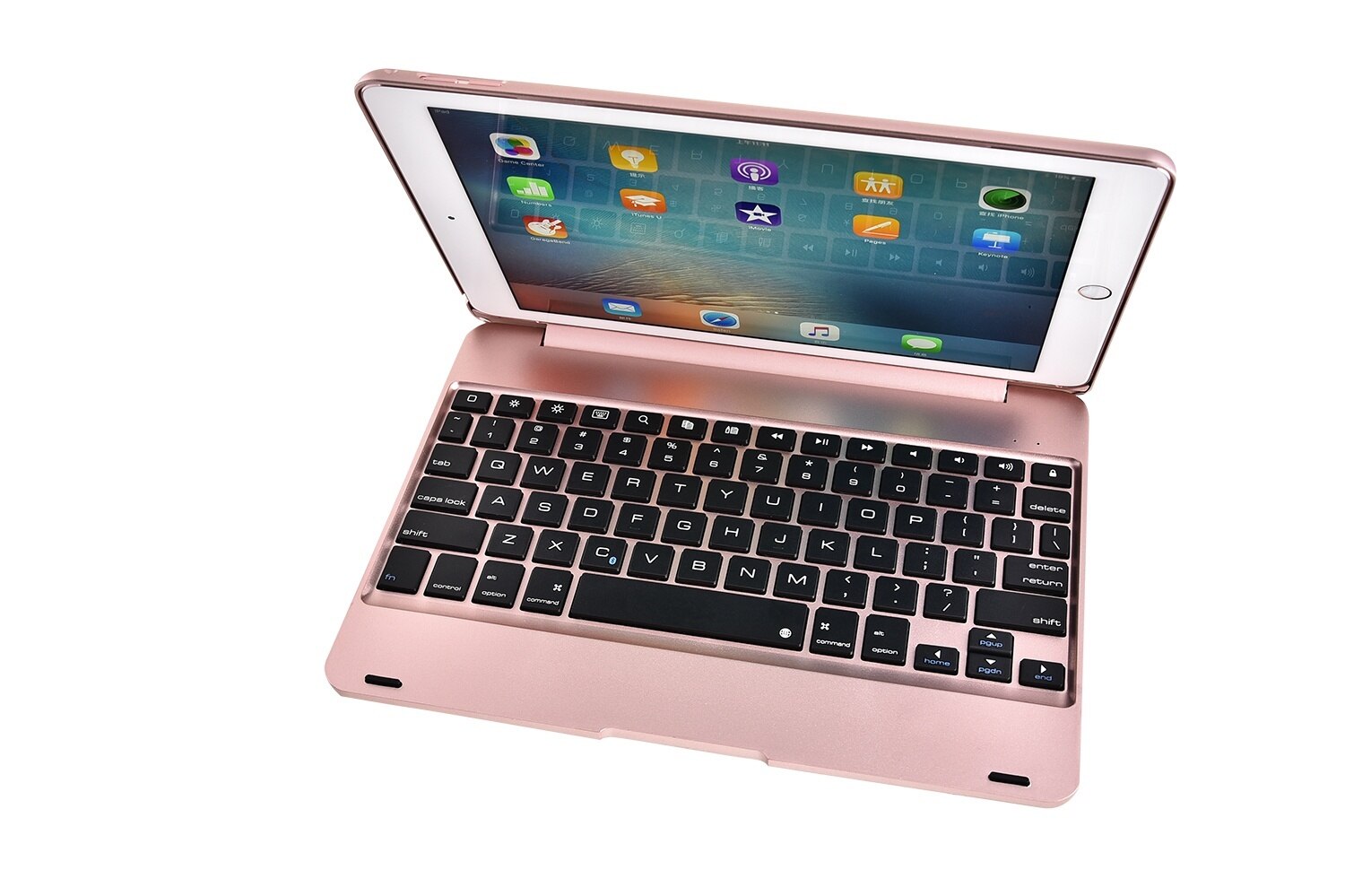 Dünne Drahtlose Bluetooth Tastatur Fall Stehen Smart Cover für IPad 10,2/10,5 Inch, Nicht Einschließlich Ipad: Rose gold