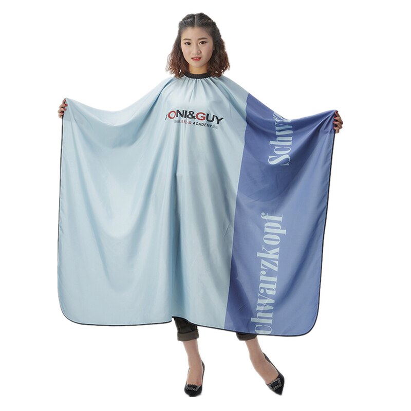 Salon Friseur Cape Erwachsene Wasserdicht Haar Färben Dauerwelle Styling Friseur Doppel Farbe Haarschnitt Schürze Cape: K017-Blue