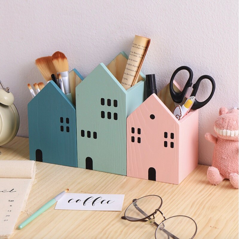 Simple Round Pen Holder Kids Stationery Home Pencil Organizer File Desk Set Offices School Container GG134