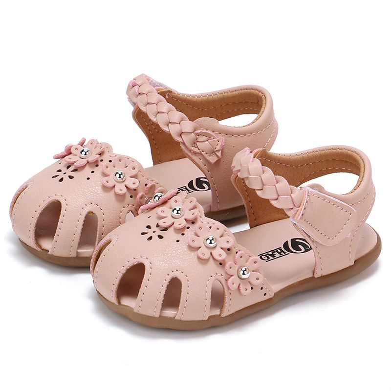 Cute Girl Princess Sandals Summer Girl Sandals Toddler Shoes PU Rubber Bottom Slip Flowers Baby Shoes Brand