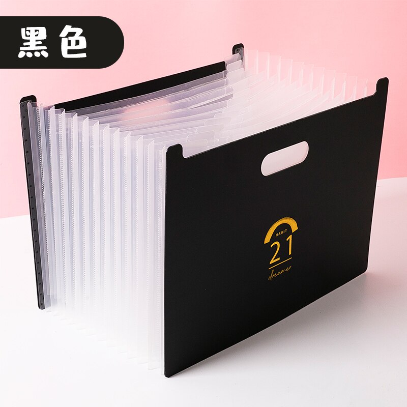 13 kieszenie rozszerzenie pliku uchwyt o dużej pojemności Organizer na dokumenty rachunek dokument A4 Organizer taca na dokumenty przenośne akcesoria biurowe: czarny