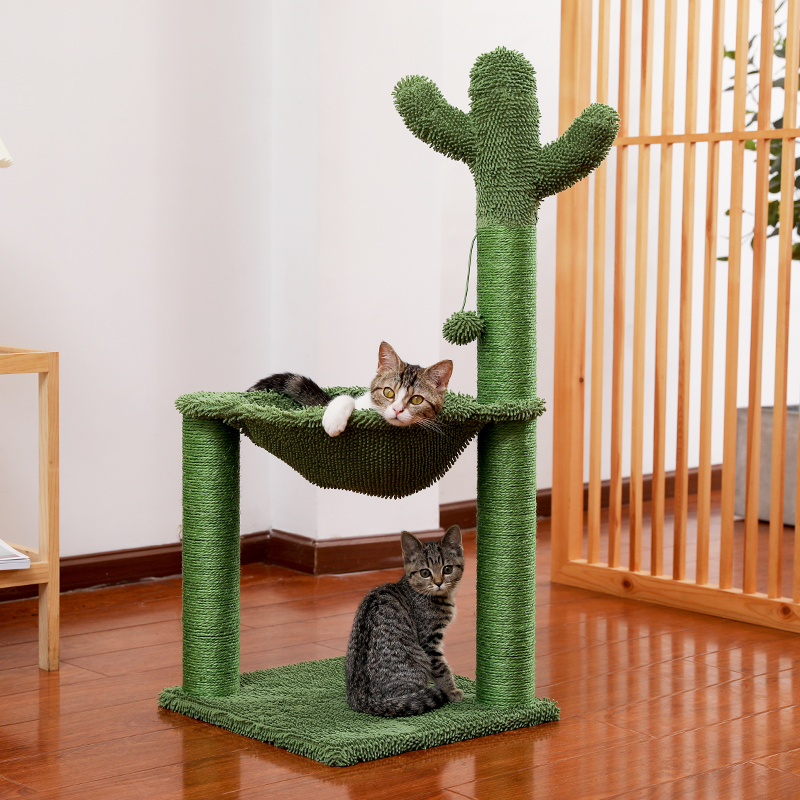 Cactus Kat Boom Met Hangmat Paddestoel Styling Katten Boom Condo Vol Gewikkeld Sisal Krabpaal Voor Katten Kitten Klim Snelle