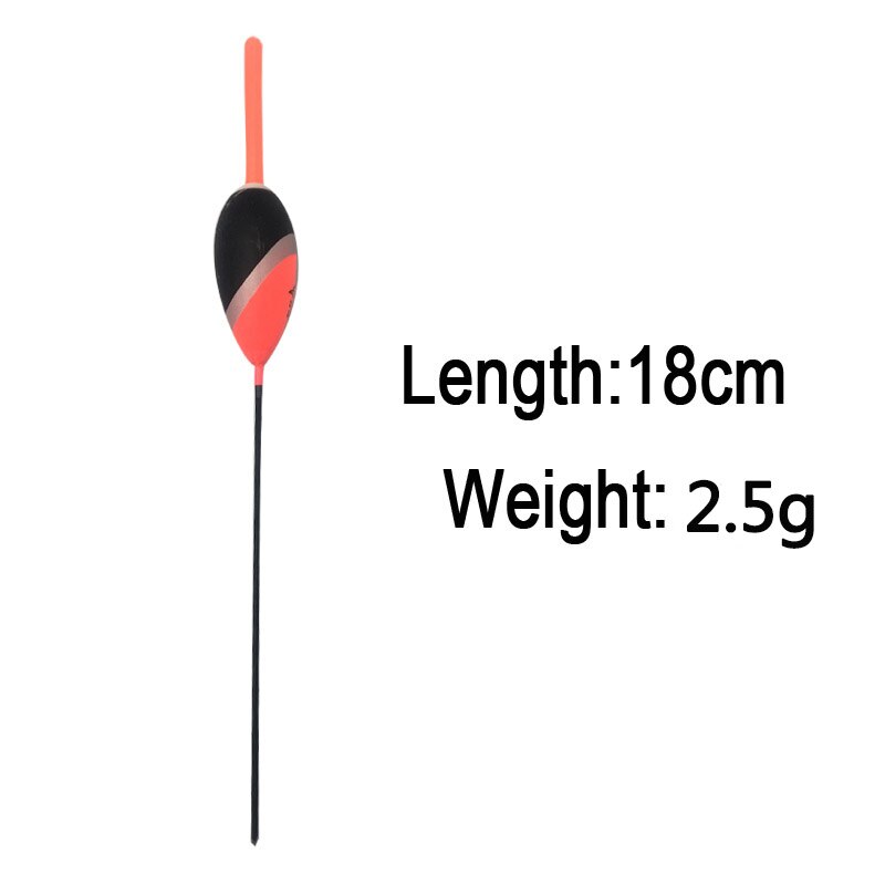 ORJD-flotador de Pesca, 10 piezas, 19cm, 2,5g, boya Vertical, señuelo de Pesca con mosca marina, flotador, accesorios de Pesca en Río: 2.5g red