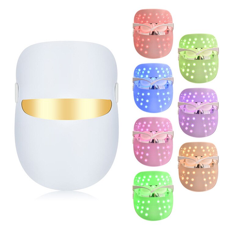 Led terapi mask för ansikte röd ljusterapi infraröd 7 färger hud åtstramande rynkor borttagning maskin whitening enhet