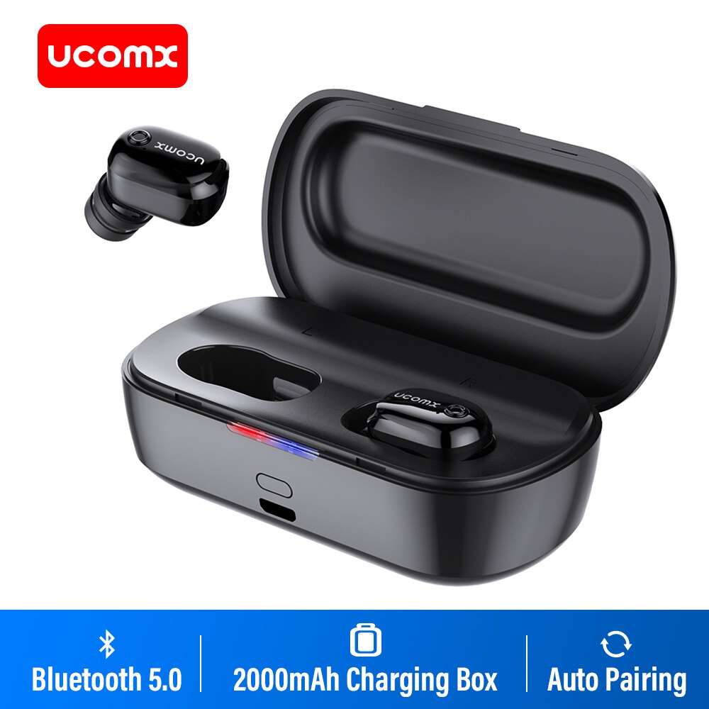 UCOMX U6H Pro Bluetooth Oortelefoon 5.0 Echte Draadloze Stereo Oordopjes met 2000mAh Opladen Case Oortelefoon voor iPhone Samsuung Xiaomi