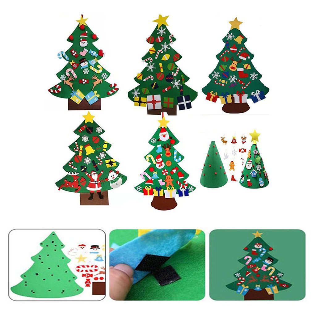 Children Diy Christmas Tree Handmade Felt Cloth Christmas Tree Felt Stereo Christmas Tree Smooth Cutting