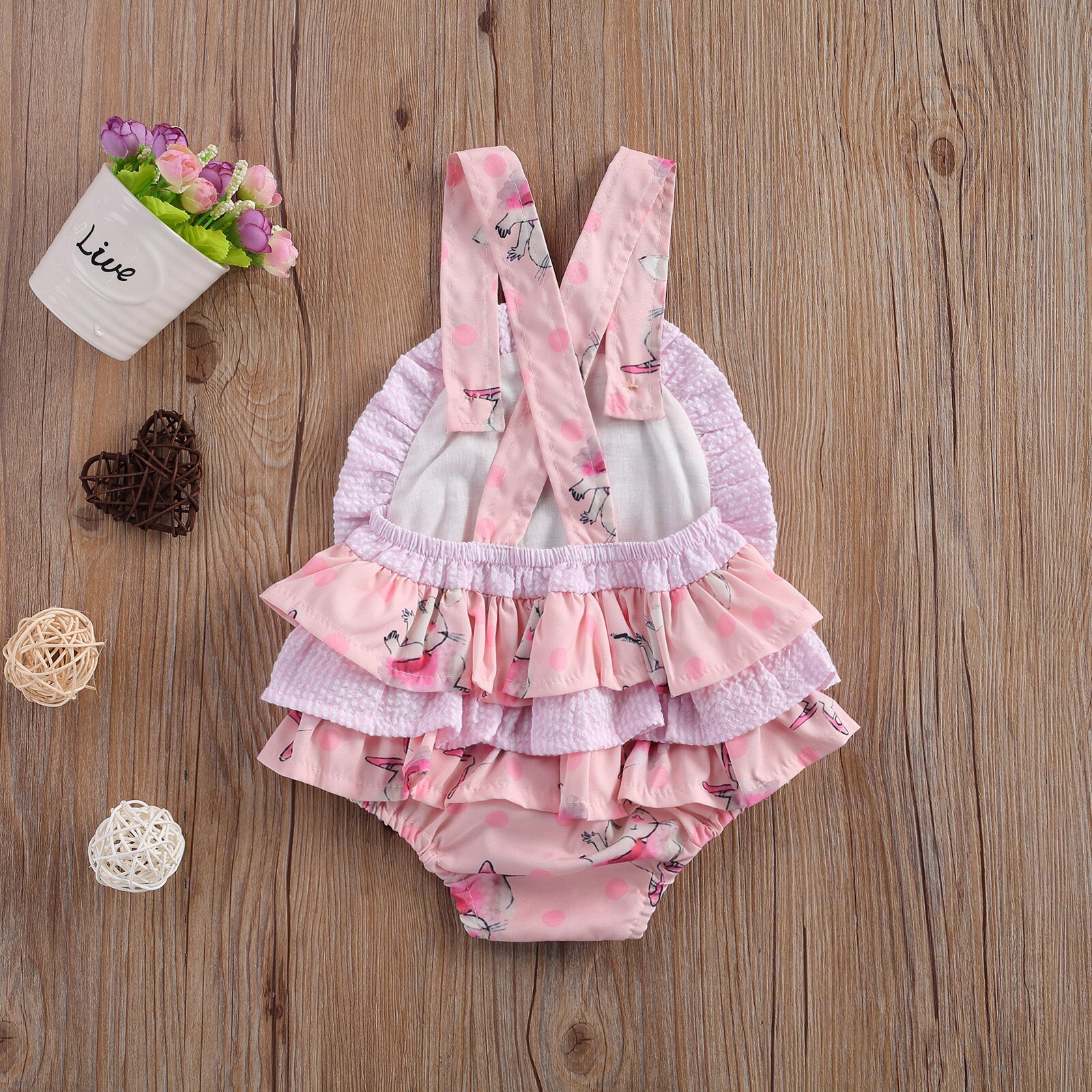 Focusnm 0-24m recém verão adorável bebê meninas meninos bodysuits coelho dos desenhos animados impressão sem mangas babados macacões