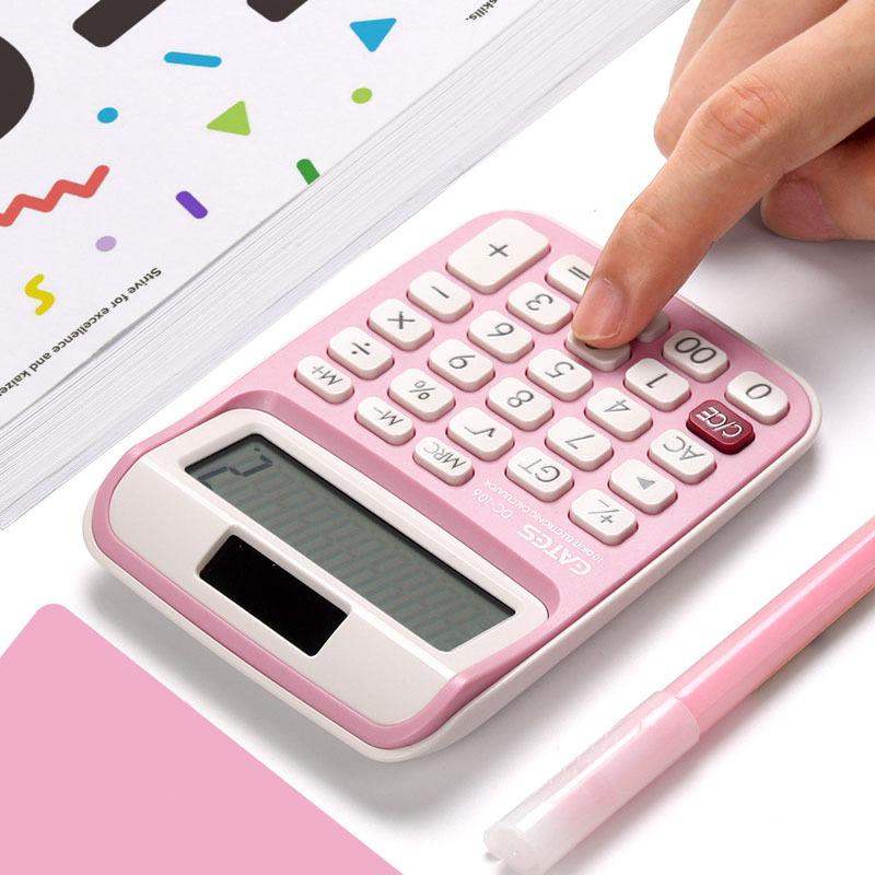 Calculator Trumpet Mini Small calculator Girl Cute Pink Student Comtable Portable Student White Calculator Office Supplies Solar