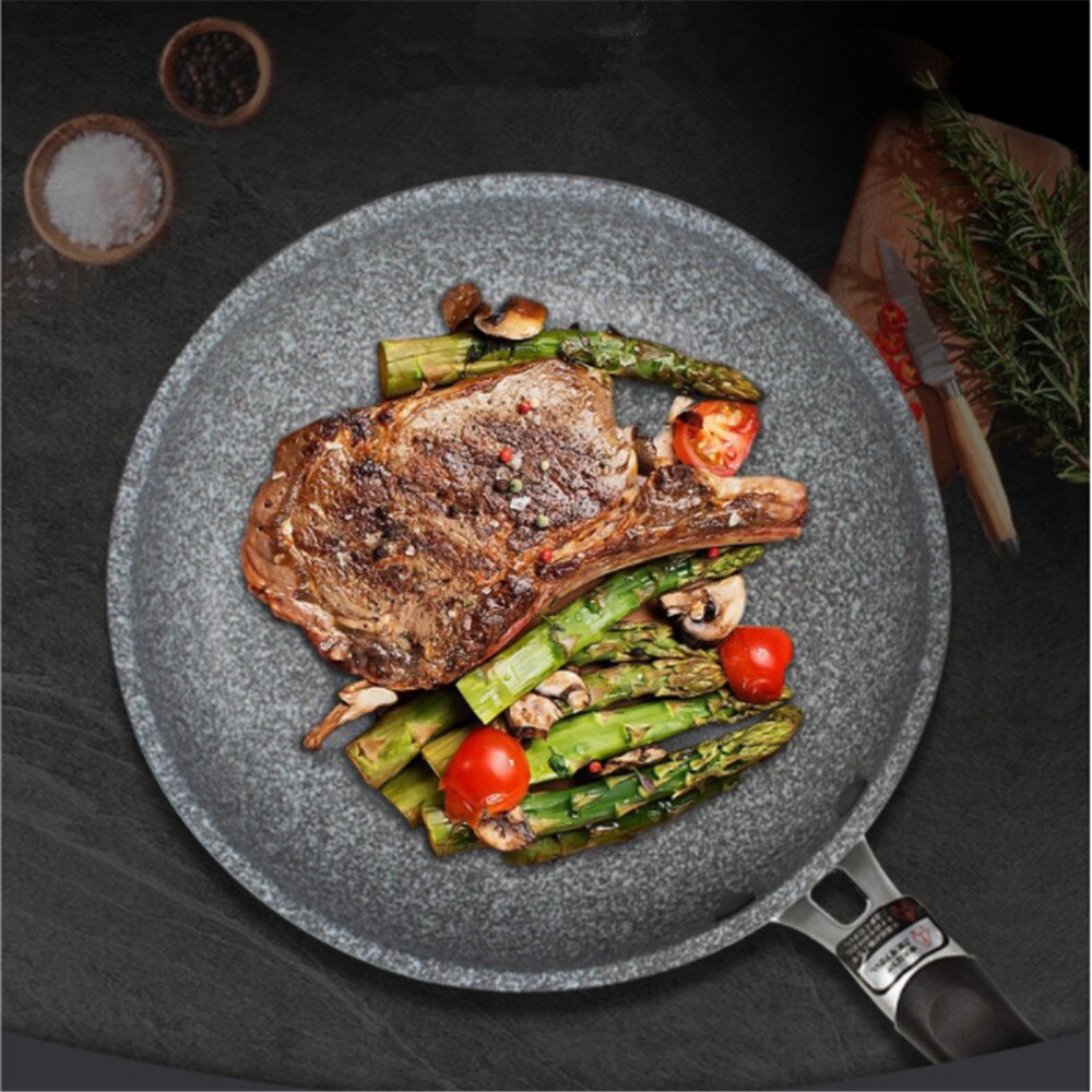 Koekenpan 20/26/28Cm Non-stick Koekenpan Ketel Inductie Kookplaat Wok Pan Brood Pizza Ei pan Gasfornuis Pannenkoek Pan Voor Thuis