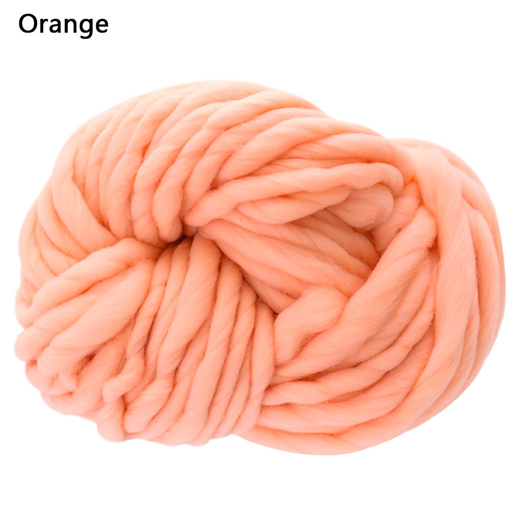 Super Knitting Blanket Chunky Yarn Soft Thick Arm Roving Bulky Wool Yarns DIY Crochet Thread Knit Blankets Hat Scarf#20: Orange 