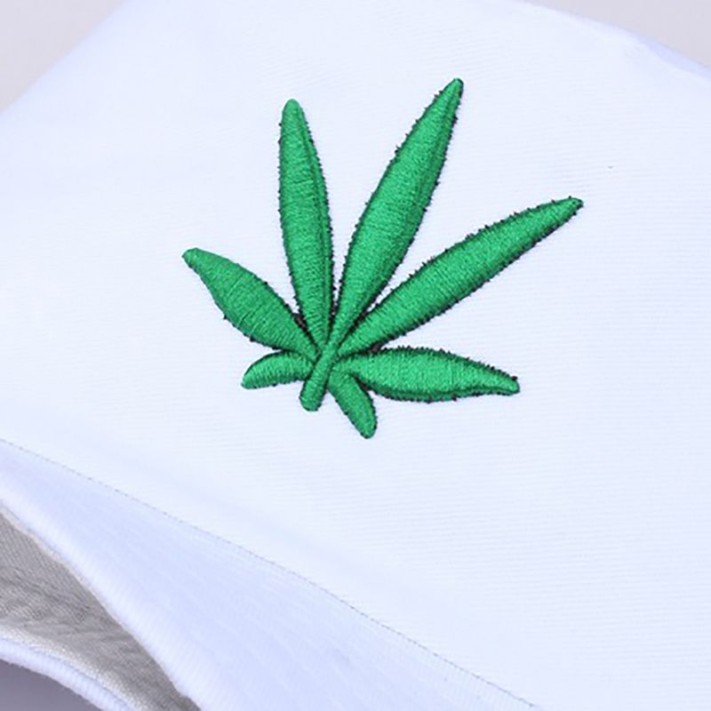 Sport Bucket Hat Maple Leaf Embroidered Packable Foldable Sunshade Cotton Cap For Lovers