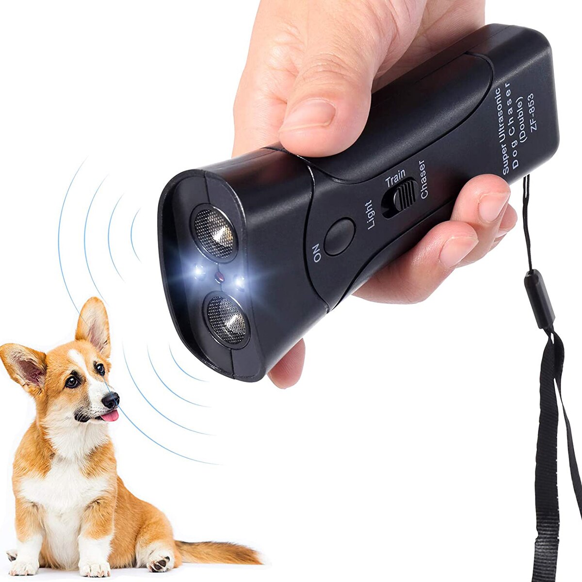 Ultralyd dobbelt hundejager anti -gøende hundetræningsudstyr med led lys langdistance infrarød elektronik hundeafvisende