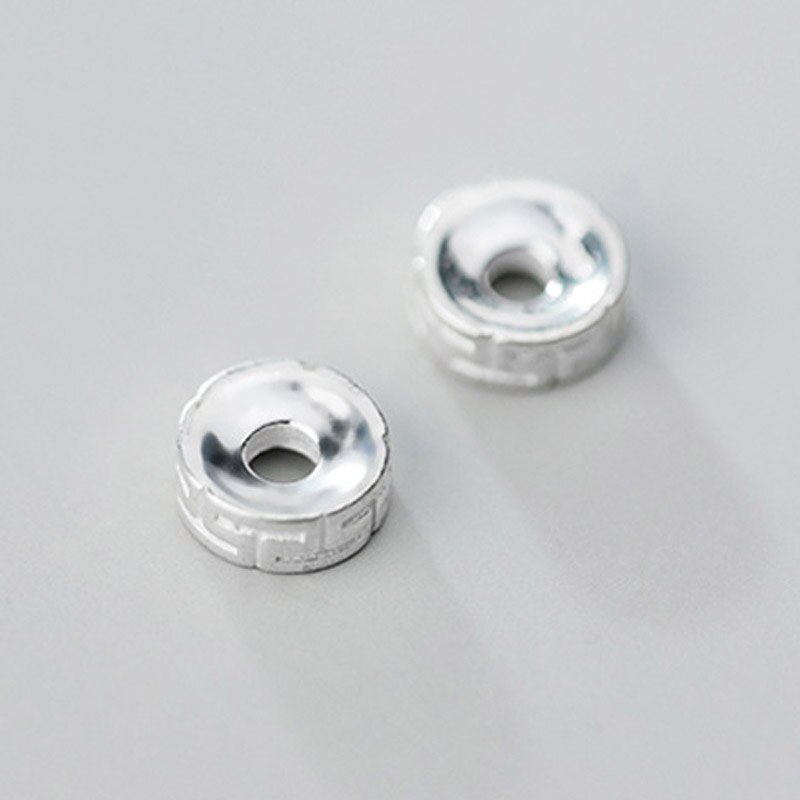 925 perles d'espacement rondes et plates en argent sterling à motif t, 8mm emplacements, perles en argent en vrac, accessoires de bijoux à faire soi-même pour bracelets: Default Title