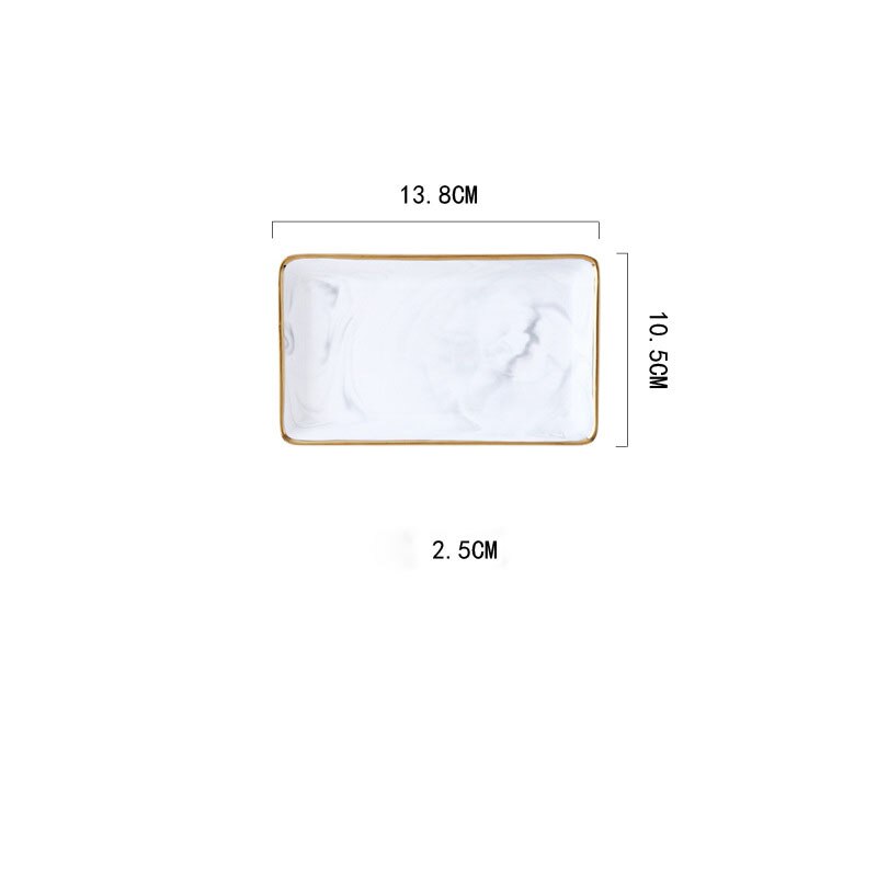 Nordisk stil marmor guld opbevaringsbakke keramisk smykkebakke desktop inkluderet fotografi rekvisitter badeværelse kommode plade affaldsbakke: Grå s