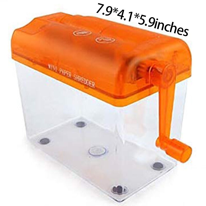 Mini håndmakulator bærbar papirmakulator  a6 manuel makuleringsmaskine dokumenter papirskæreværktøj hjemmekontor skrivebord papirvarer-orange