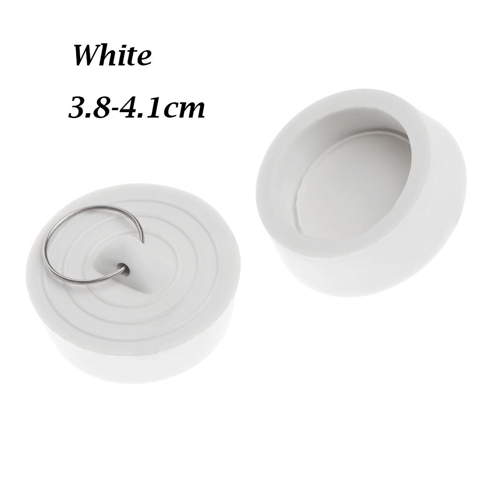 Tapón de bañera duradero a prueba de fugas, útil tapón de desagüe para cocina, alcantarillado, tapón de goma para fregadero, suministros de baño, 1 ud.: 3.8-4.1cm white