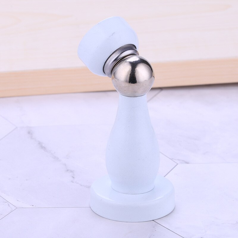 JD Thicknessed Stainless Steel Magnetic Sliver Door Stop Stopper Holder Catch Floor Fitting With Screw For Family Home Hardware: White
