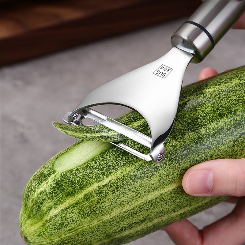 De acero inoxidable pelador de patatas zanahoria pepino cuchillo de pelar fruta raspador de peladora cepilladora de pelar de la herramienta