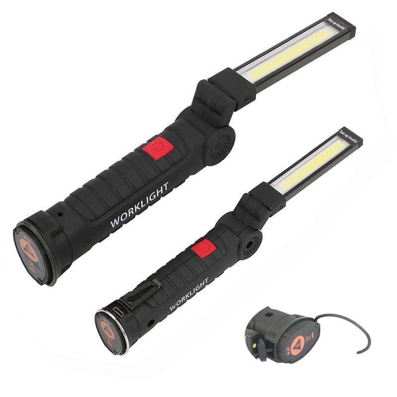 Fdit Taschenlampe T6 + COB LED – Faltbarer Kopf 90°, Magnetischer Schwanz, Für Auto, Camping, Notfall