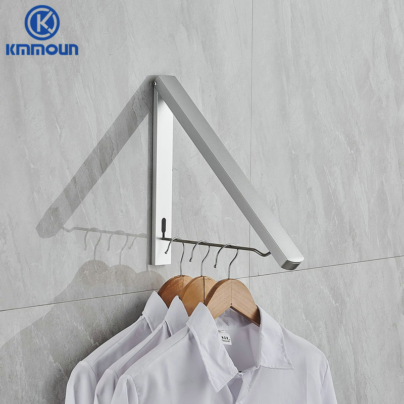 Wandgemonteerde Wasdroger, Opvouwbare Kledingrail Aluminium Stabiliseert Kledinghanger Droogrek Voor Slaapkamer Badkamer Kmmoun: Brons
