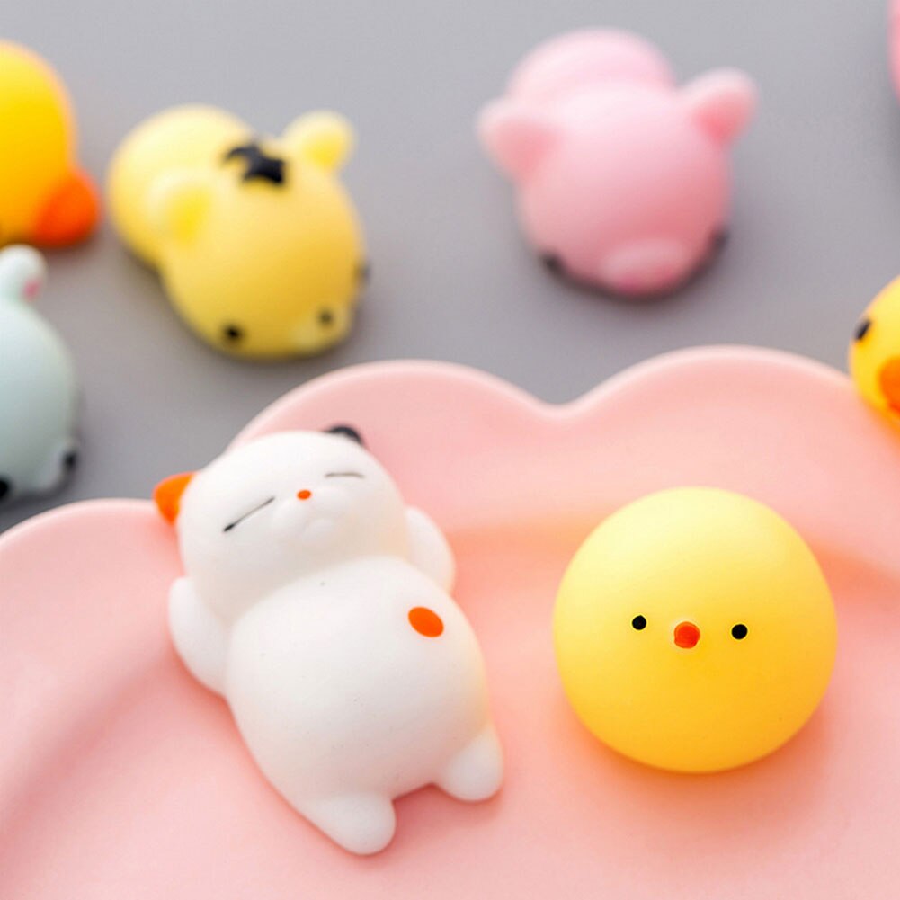 Kawaii eläin mochi squishies lelut söpö mini pehmeä squishy eläimen muoto sika tipu kissa tiikeri stressin helpotus pallot lapset aikuisten lelut