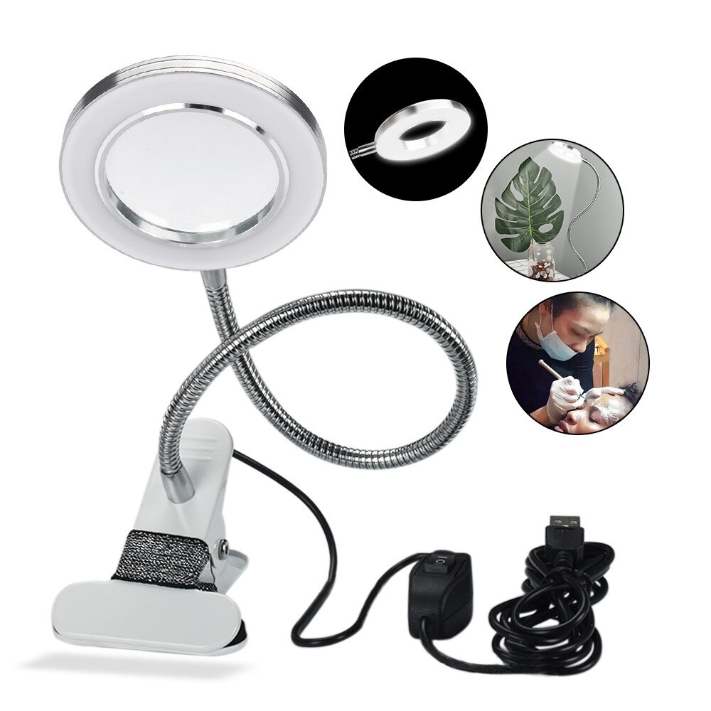 MultiFunction 2in 1 Adjustable Lamp Tattoo Magnifying Glass Desk Lamp Auxiliary Magnifier Light Tattoo Body Art: Default Title