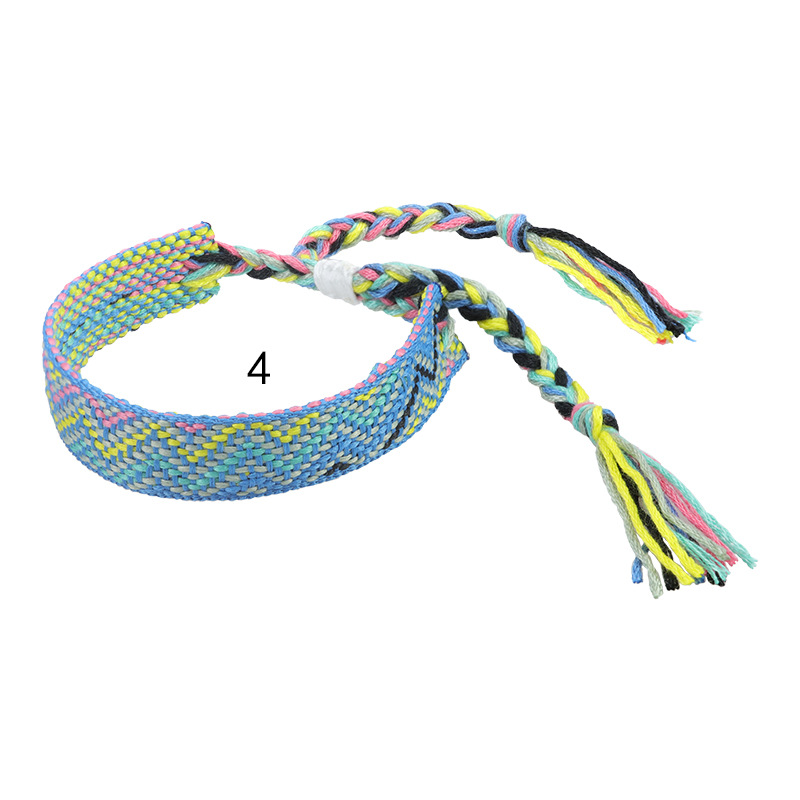 Nepal etnico tessuto braccialetto fatto a mano amicizia treccia corda tessuto cinturino a mano ricamo braccialetto nappe coppia Boho Wrap donna uomo: VERMEIL