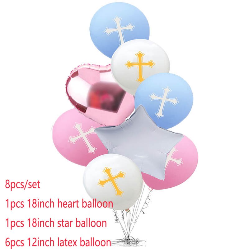 Ballon Pasen Bless Cross Pasen Ballonnen Party Pasen Decoratie Ballon Doop Gevorkte Heilige Communie Gunsten Christen Deco XN: Balloon Easter