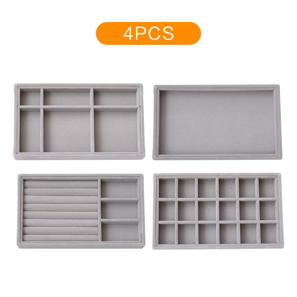 Detachable Flannel Bracelet Ring Jewelry Storage Box Showcase Smooth Soft Stackable Accessary Stand Holder Tray