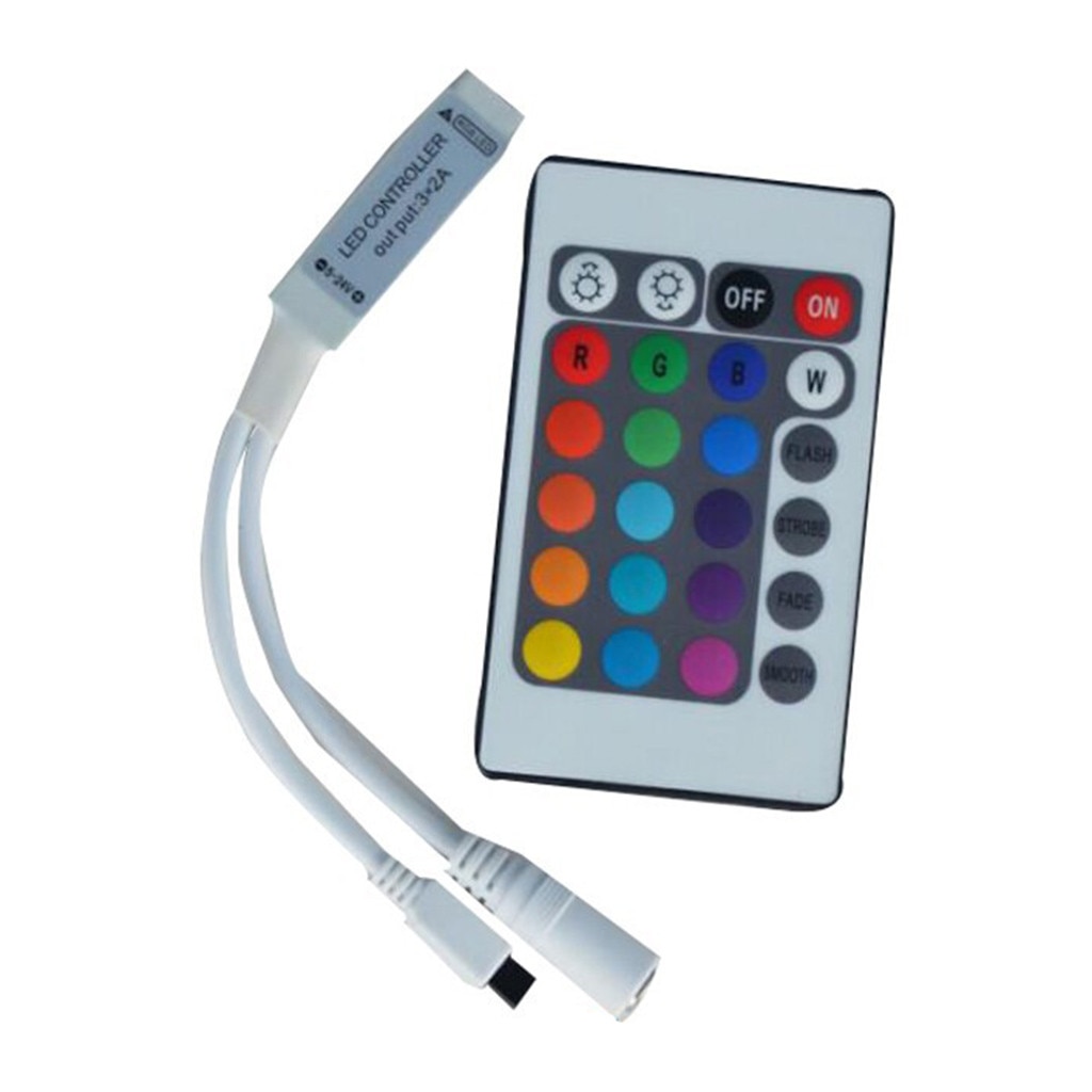 IN STOCK Universal Infrared Mini 24-key infrared remote control LED light for 3528 5050 RGB: Default Title