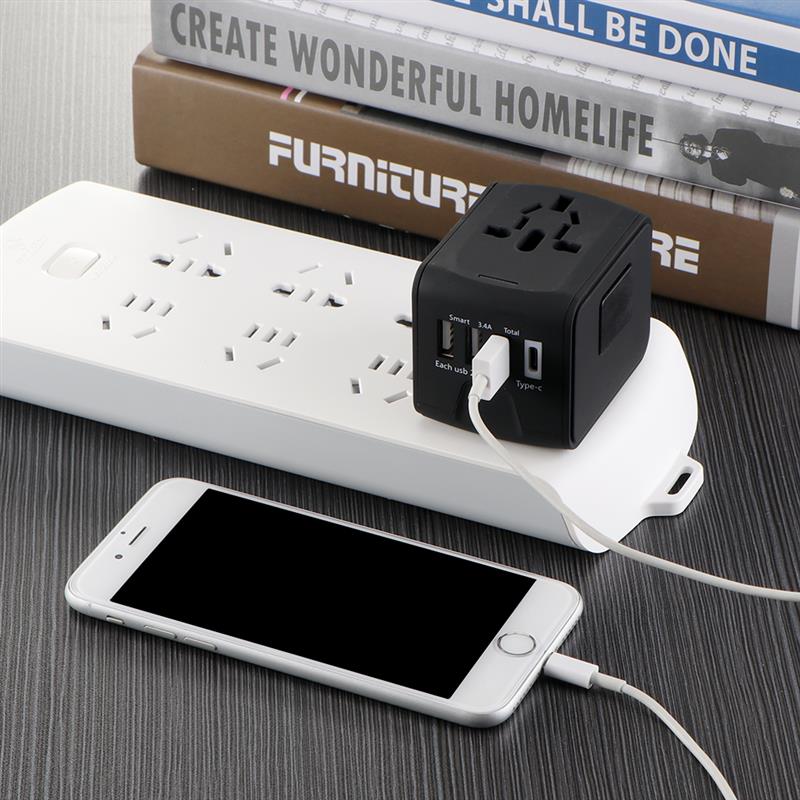 4 USB Outlet Travel Adapter Universal Power Adapter Charger Worldwide Adaptor Wall Electric Plugs EU/US/UK/AU Sockets Converter
