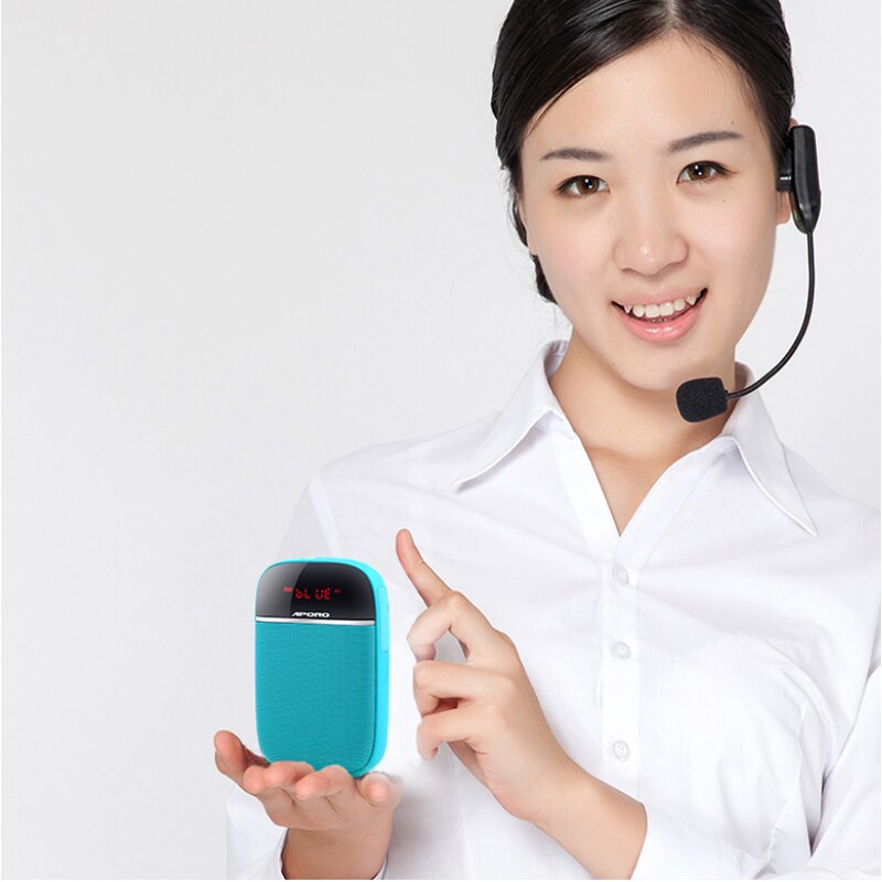 Amplificatore vocale da 10W mini portatile con musica amplificata del suono riproduzione di cuffie con microfono cablato e cintura per aula
