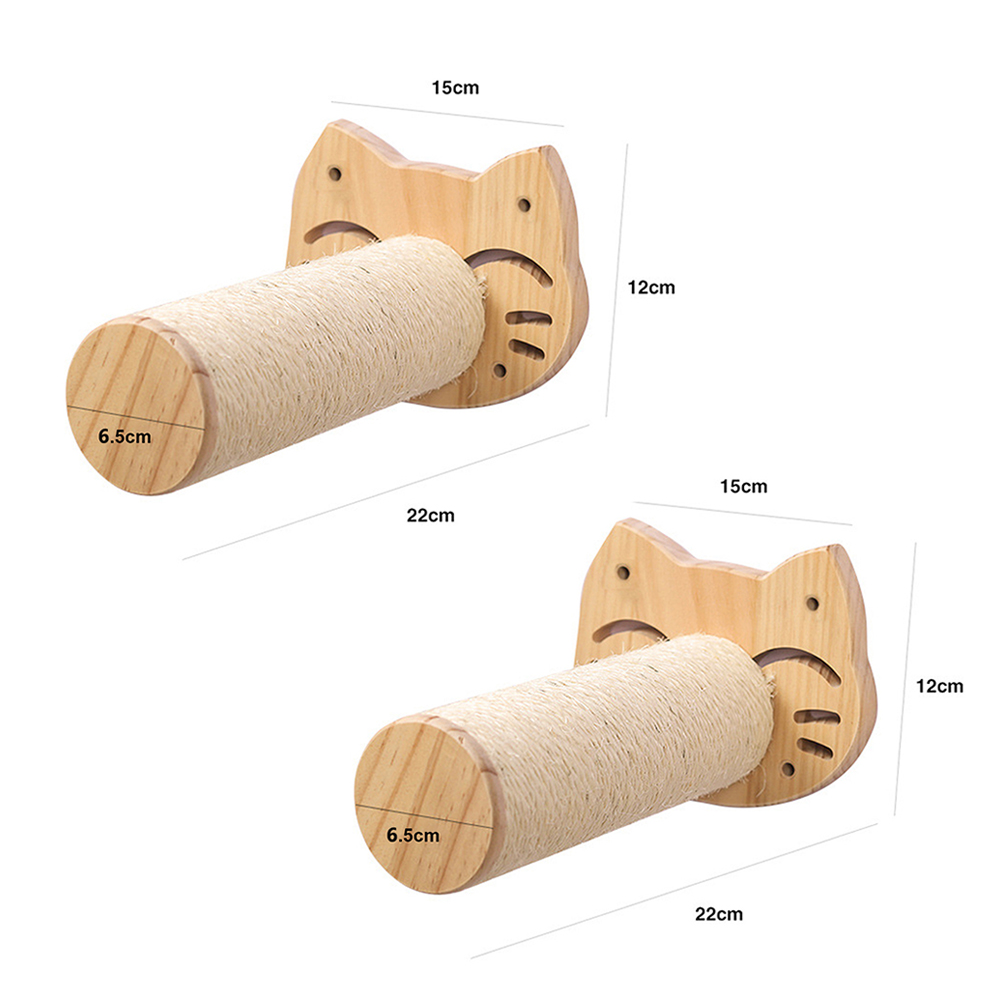 Kat Hangmat Hout En Sisal Touw Muur Gemonteerd Voor Grote Katten Of Kitty, Springplanken, Zitstokken Meubels Slapen: Blauw