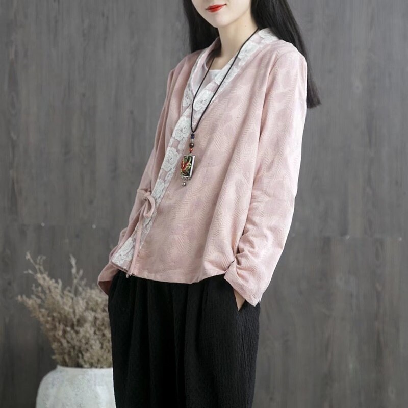 Woman Traditional Chinese Clothing Top Retro Cotton Hanfu Top Women Tops Oriental Tang Suit Chinese Blouse 11546
