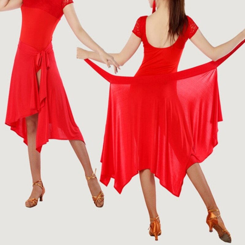 Latin Dance Skirt Adult Dancing Triangle Apron Skirt Women Rumba Samba Latin Practice Dance Dress